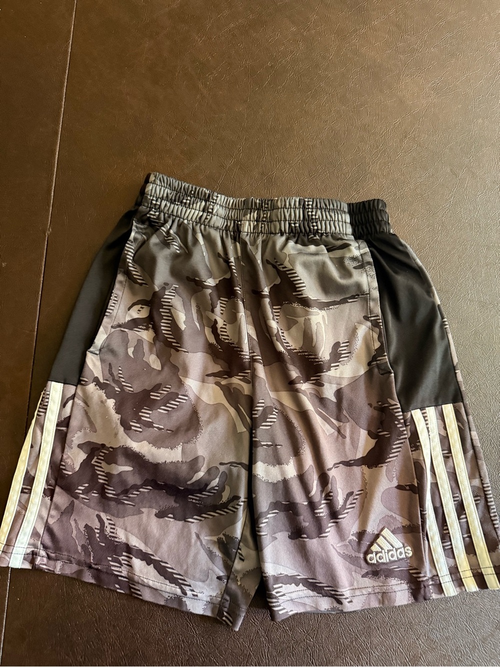 adidas Boys' Gray & Black Camo Athletic Shorts